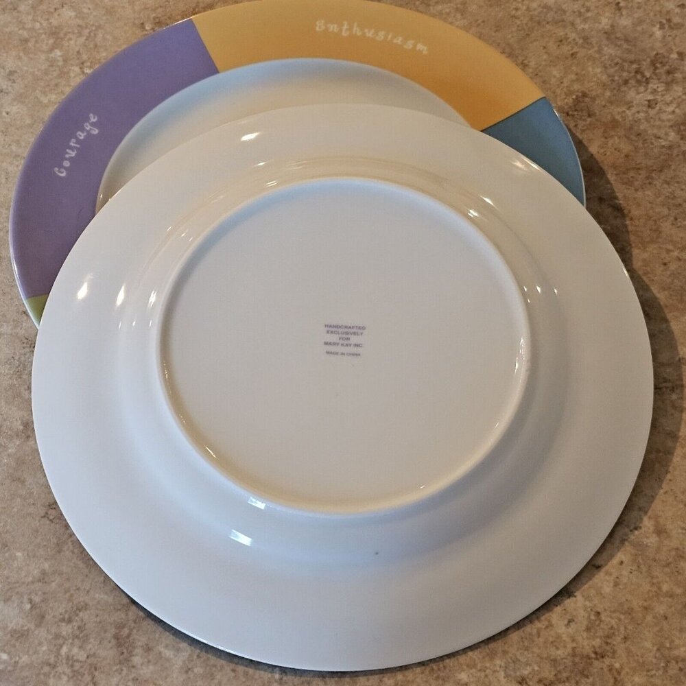 2 Mary Kay MK Salad Plates Inspirational Words to Live by 8" sentiment promotion - Picture 5 of 7